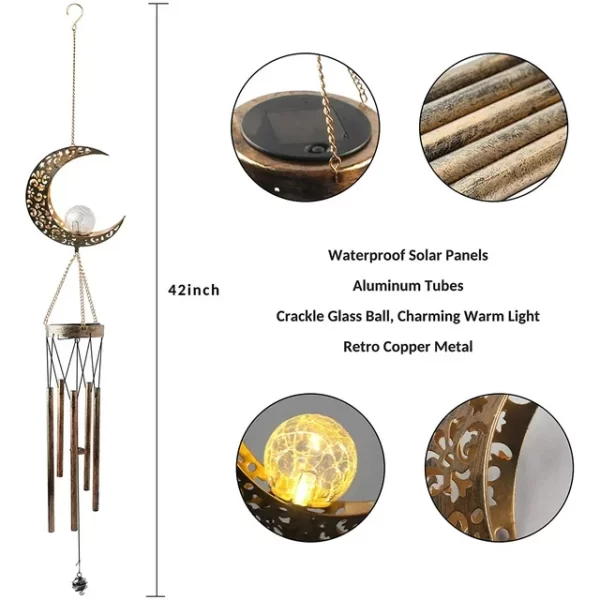 TiokMc Solar Moon Wind Chimes - Image 2