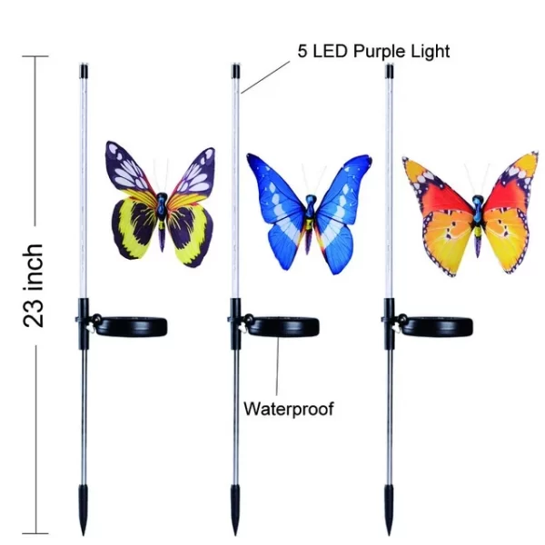 TiokMc Solar Multi-Color Changing LED Butterfl 6Pack - Image 2
