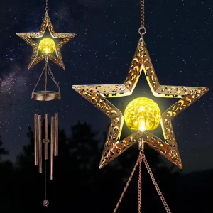 TiokMc Solar Star Wind Chimes