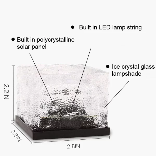 TiokMc Solar Brick Lights Solar Ice Cube Light 8Pack - Image 2