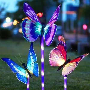 TiokMc Solar Multi-Color Changing LED Butterfl 3Pack
