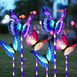 TiokMc Solar Multi-Color Changing LED Butterfl 6Pack