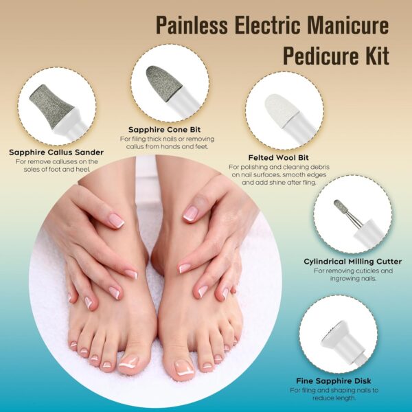 Electric Nail Drill Kit, Electric Nail File, Manicure Kit Beginners with Everything - Image 2