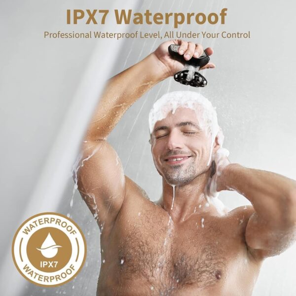 Detachable Head Shavers, 5 in 1 Electric Razor IPX7 Waterproof Black - Image 3