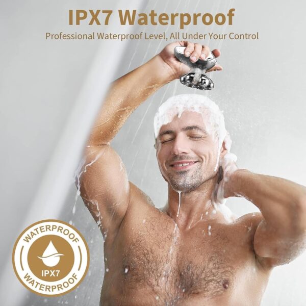Detachable Head Shavers, 5 in 1 Electric Razor IPX7 Waterproof Silver - Image 4